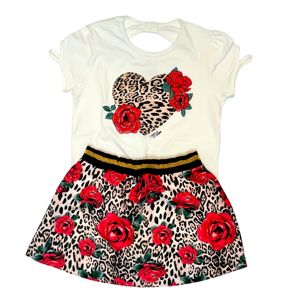 Girls T-shirt and Skirt Set - Made in Brazil